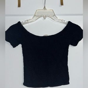 Japna Black Off or On Shoulder Crop | Size XS